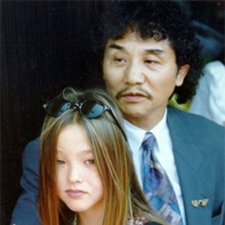 Devon Aoki with her father Hiroaki Aoki.